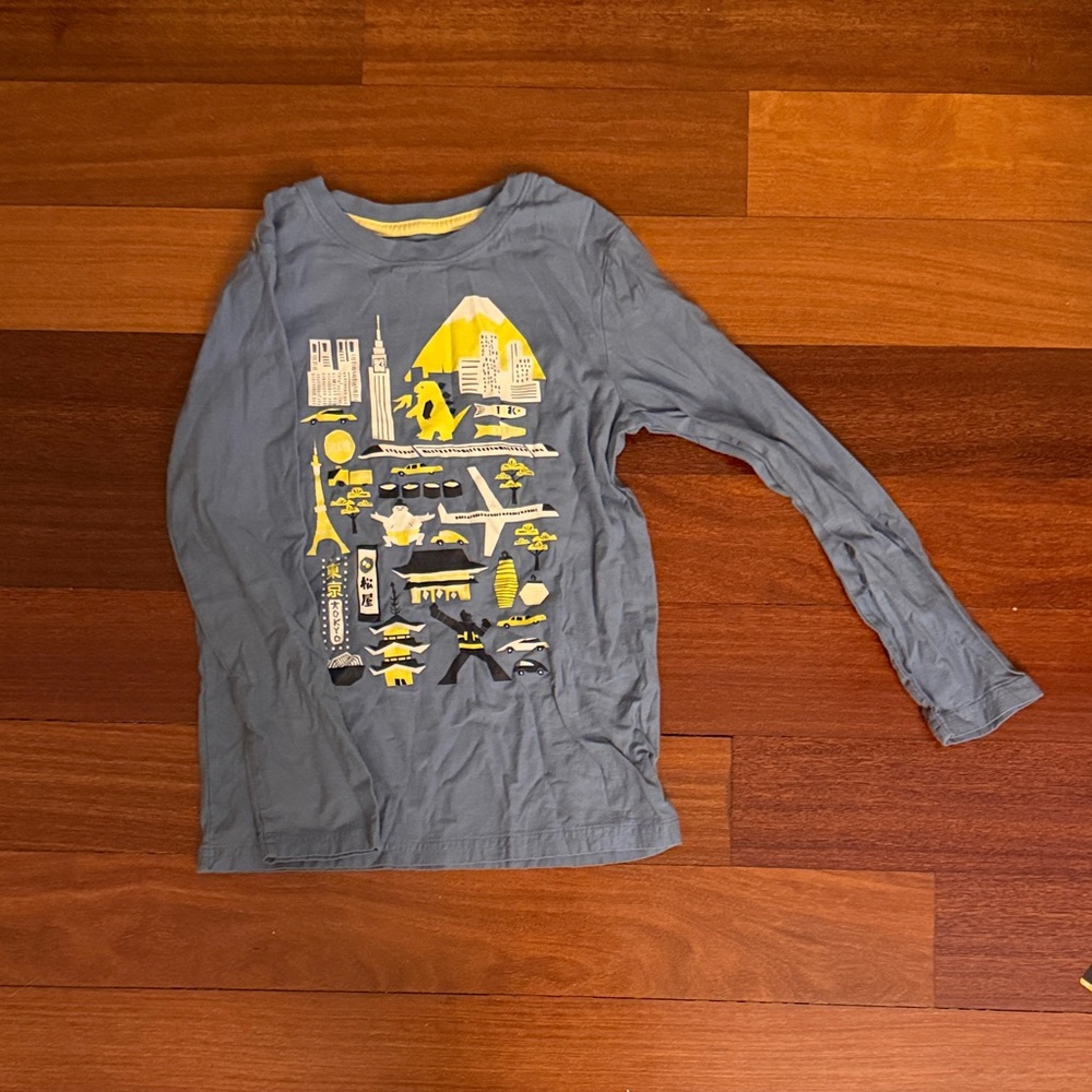 Tea Collection Kids Long Sleeve Shirt - Blue and Yellow